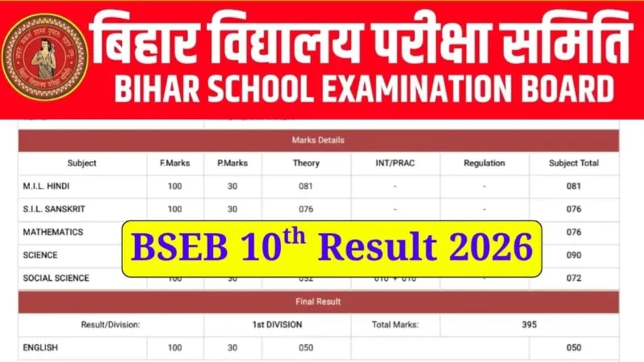 Bihar Board 10th Result 2026 OUT – How to Check BSEB Matric Score & Result Link Active Soon